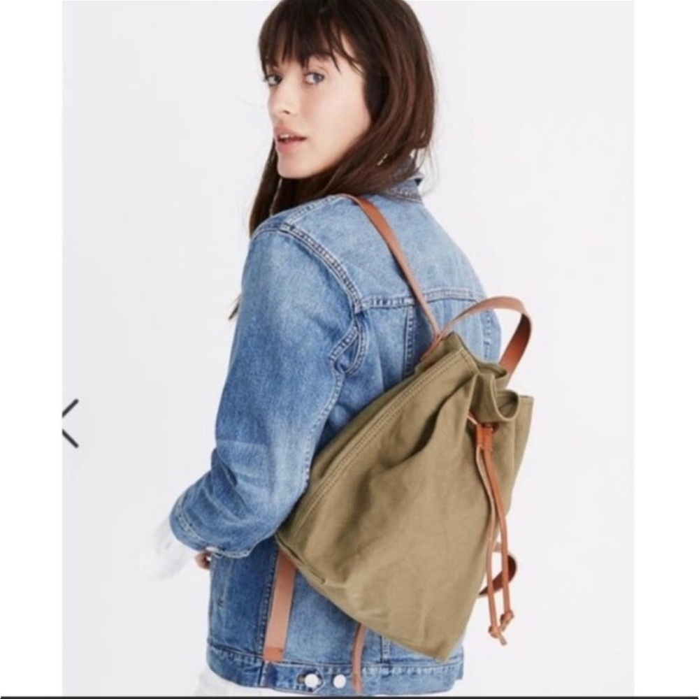 Olive Green Canvas Backpack